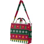 Christmas Time Pattern Christmas Ornament Square Shoulder Tote Bag