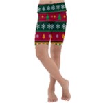 Christmas Time Pattern Christmas Ornament Kids  Lightweight Velour Cropped Yoga Leggings