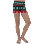 Christmas Time Pattern Christmas Ornament Kids  Lightweight Velour Yoga Shorts