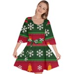 Christmas Time Pattern Christmas Ornament Velour Kimono Dress