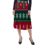 Christmas Time Pattern Christmas Ornament Classic Velour Midi Skirt 