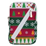 Christmas Time Pattern Christmas Ornament Belt Pouch Bag (Small)