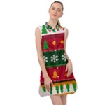 Christmas Time Pattern Christmas Ornament Sleeveless Shirt Dress