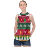 Christmas Time Pattern Christmas Ornament High Neck Satin Top