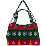 Christmas Time Pattern Christmas Ornament Double Compartment Shoulder Bag