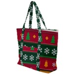 Christmas Time Pattern Christmas Ornament Zip Up Canvas Bag