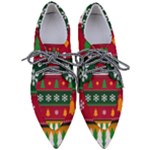 Christmas Time Pattern Christmas Ornament Pointed Oxford Shoes