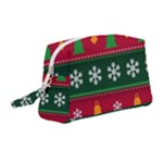 Christmas Time Pattern Christmas Ornament Wristlet Pouch Bag (Medium)