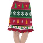 Christmas Time Pattern Christmas Ornament Fishtail Chiffon Skirt