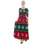 Christmas Time Pattern Christmas Ornament Half Sleeves Maxi Dress