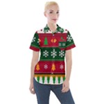 Christmas Time Pattern Christmas Ornament Women s Short Sleeve Pocket Shirt