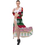 Christmas Time Pattern Christmas Ornament Maxi Chiffon Beach Wrap