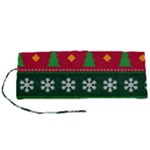 Christmas Time Pattern Christmas Ornament Roll Up Canvas Pencil Holder (S)