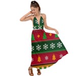 Christmas Time Pattern Christmas Ornament Backless Maxi Beach Dress