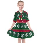 Christmas Time Pattern Christmas Ornament Kids  All Frills Chiffon Dress