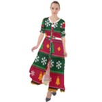 Christmas Time Pattern Christmas Ornament Waist Tie Boho Maxi Dress