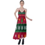 Christmas Time Pattern Christmas Ornament Tie Back Maxi Dress