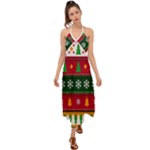 Christmas Time Pattern Christmas Ornament Halter Tie Back Dress 