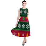 Christmas Time Pattern Christmas Ornament Round Neck Boho Dress