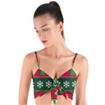 Christmas Time Pattern Christmas Ornament Woven Tie Front Bralet