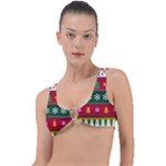 Christmas Time Pattern Christmas Ornament Ring Detail Bikini Top