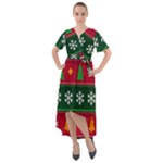 Christmas Time Pattern Christmas Ornament Front Wrap High Low Dress