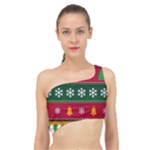 Christmas Time Pattern Christmas Ornament Spliced Up Bikini Top 