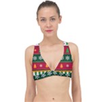 Christmas Time Pattern Christmas Ornament Classic Banded Bikini Top