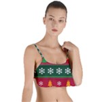 Christmas Time Pattern Christmas Ornament Layered Top Bikini Top 