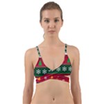 Christmas Time Pattern Christmas Ornament Wrap Around Bikini Top