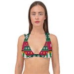 Christmas Time Pattern Christmas Ornament Double Strap Halter Bikini Top