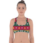 Christmas Time Pattern Christmas Ornament Cross Back Hipster Bikini Top 