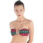 Christmas Time Pattern Christmas Ornament Twist Bandeau Bikini Top