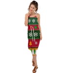 Christmas Time Pattern Christmas Ornament Waist Tie Cover Up Chiffon Dress