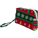 Christmas Time Pattern Christmas Ornament Wristlet Pouch Bag (Small)