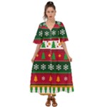 Christmas Time Pattern Christmas Ornament Kimono Sleeve Boho Dress