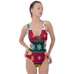 Christmas Time Pattern Christmas Ornament Side Cut Out Swimsuit