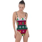 Christmas Time Pattern Christmas Ornament Tie Strap One Piece Swimsuit