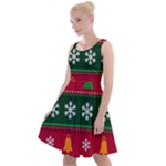 Christmas Time Pattern Christmas Ornament Knee Length Skater Dress