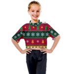 Christmas Time Pattern Christmas Ornament Kids Mock Neck T-Shirt