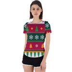 Christmas Time Pattern Christmas Ornament Back Cut Out Sport T-Shirt