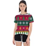 Christmas Time Pattern Christmas Ornament Open Back Sport T-Shirt