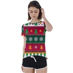 Christmas Time Pattern Christmas Ornament Short Sleeve Open Back T-Shirt