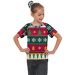 Christmas Time Pattern Christmas Ornament Kids  Mesh Piece T-Shirt