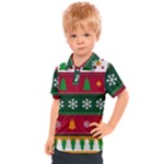 Christmas Time Pattern Christmas Ornament Kids  Polo T-Shirt