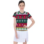 Christmas Time Pattern Christmas Ornament Women s Sports Top