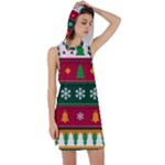 Christmas Time Pattern Christmas Ornament Racer Back Hoodie Dress