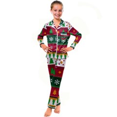 Kids  Satin Long Sleeve Pajamas Set 