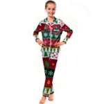 Christmas Time Pattern Christmas Ornament Kids  Satin Long Sleeve Pajamas Set