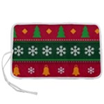 Christmas Time Pattern Christmas Ornament Pen Storage Case (S)